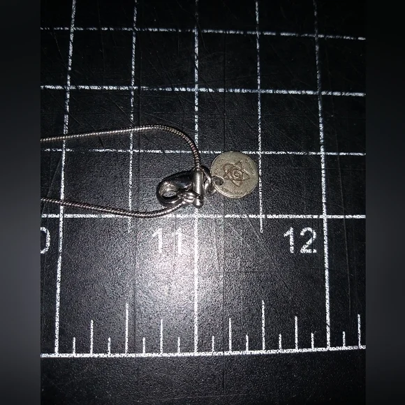 Silver Tone Necklace & Pendant, Manifest Design, Abstract, Rhinestones, … - Picture 5 of 6